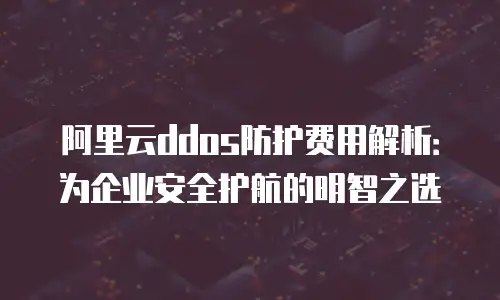 阿里云ddos防护费用解析：为企业安全护航的明智之选