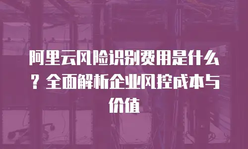 阿里云风险识别费用是什么？全面解析企业风控成本与价值