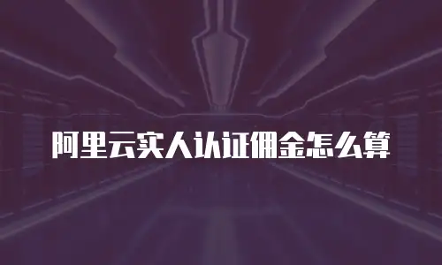 阿里云实人认证佣金怎么算