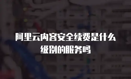 阿里云内容安全续费是什么级别的服务吗