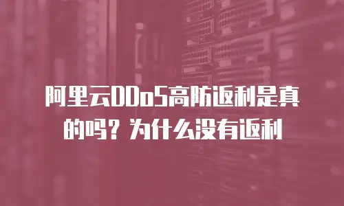 阿里云DDoS高防返利是真的吗？为什么没有返利