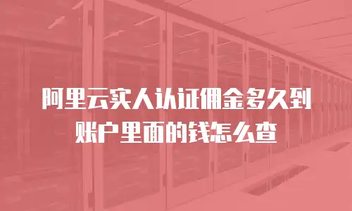 阿里云实人认证佣金多久到账户里面的钱怎么查