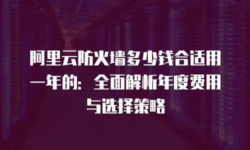 阿里云防火墙多少钱合适用一年的：全面解析年度费用与选择策略