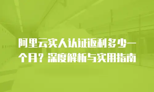 阿里云实人认证返利多少一个月？深度解析与实用指南