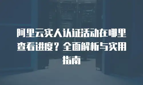 阿里云实人认证活动在哪里查看进度？全面解析与实用指南