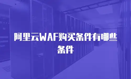 阿里云WAF购买条件有哪些条件