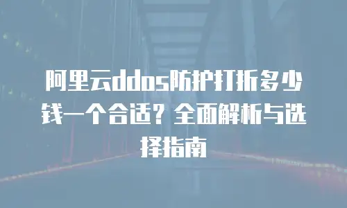 阿里云ddos防护打折多少钱一个合适？全面解析与选择指南
