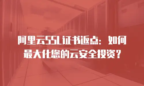 阿里云SSL证书返点：如何最大化您的云安全投资？