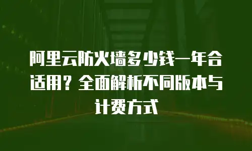阿里云防火墙多少钱一年合适用？全面解析不同版本与计费方式