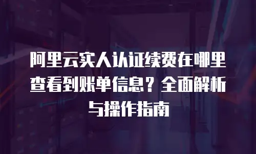 阿里云实人认证续费在哪里查看到账单信息？全面解析与操作指南
