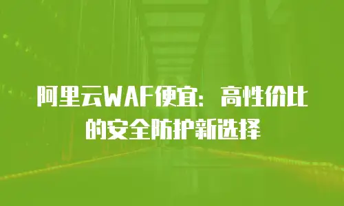 阿里云WAF便宜：高性价比的安全防护新选择