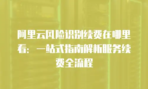 阿里云风险识别续费在哪里看：一站式指南解析服务续费全流程