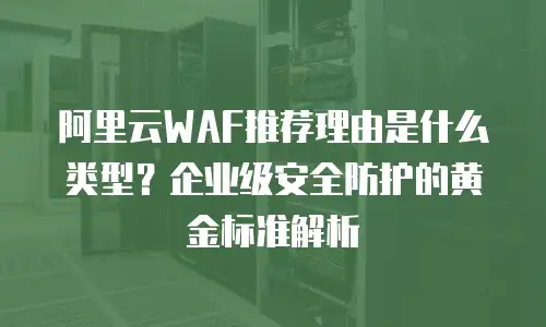 阿里云WAF推荐理由是什么类型？企业级安全防护的黄金标准解析