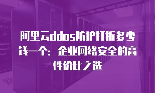 阿里云ddos防护打折多少钱一个：企业网络安全的高性价比之选