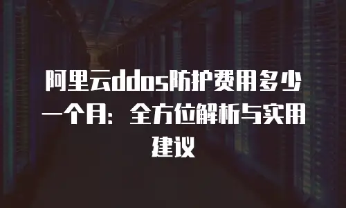 阿里云ddos防护费用多少一个月：全方位解析与实用建议