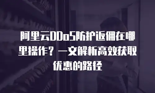 阿里云DDoS防护返佣在哪里操作？一文解析高效获取优惠的路径