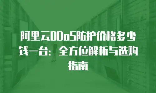 阿里云DDoS防护价格多少钱一台：全方位解析与选购指南