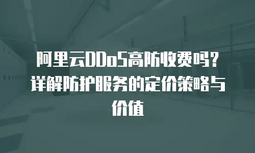 阿里云DDoS高防收费吗？详解防护服务的定价策略与价值