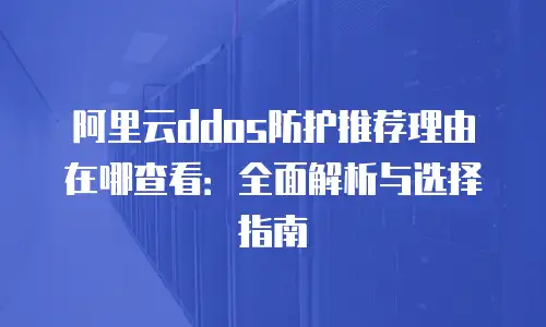 阿里云ddos防护推荐理由在哪查看：全面解析与选择指南
