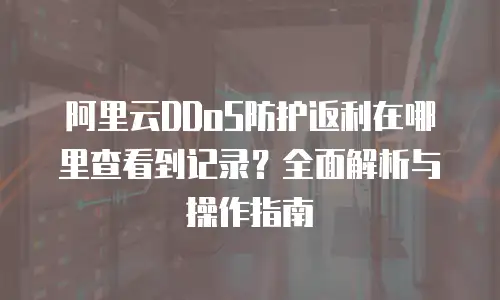 阿里云DDoS防护返利在哪里查看到记录？全面解析与操作指南