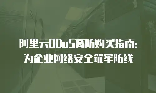 阿里云DDoS高防购买指南：为企业网络安全筑牢防线