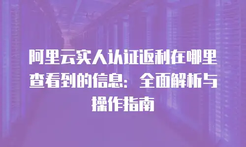 阿里云实人认证返利在哪里查看到的信息：全面解析与操作指南