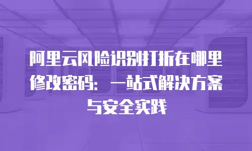 阿里云风险识别打折在哪里修改密码：一站式解决方案与安全实践