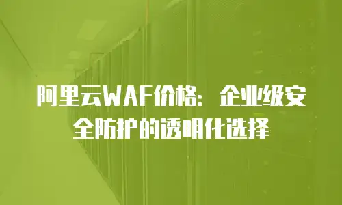 阿里云WAF价格：企业级安全防护的透明化选择