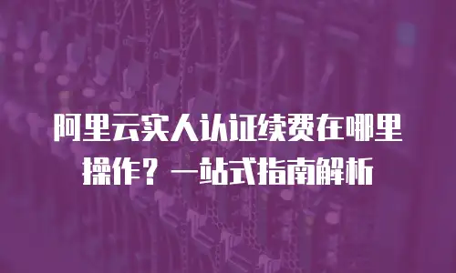阿里云实人认证续费在哪里操作？一站式指南解析