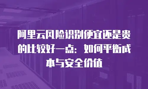 阿里云风险识别便宜还是贵的比较好一点：如何平衡成本与安全价值