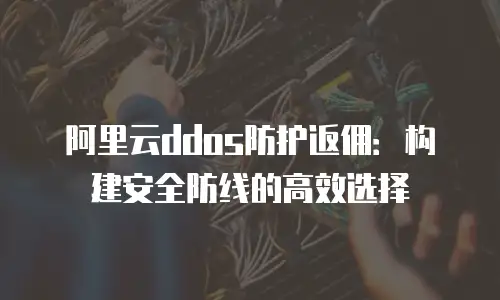 阿里云ddos防护返佣：构建安全防线的高效选择