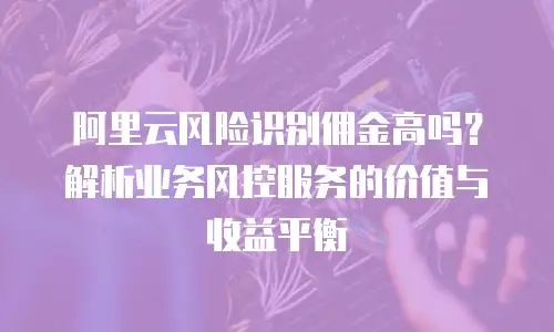 阿里云风险识别佣金高吗？解析业务风控服务的价值与收益平衡