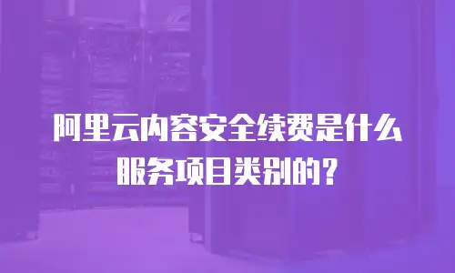 阿里云内容安全续费是什么服务项目类别的？