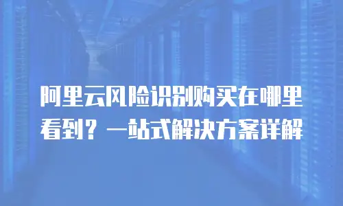 阿里云风险识别购买在哪里看到？一站式解决方案详解
