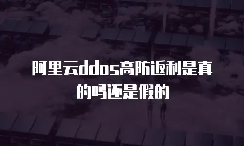 阿里云ddos高防返利是真的吗还是假的