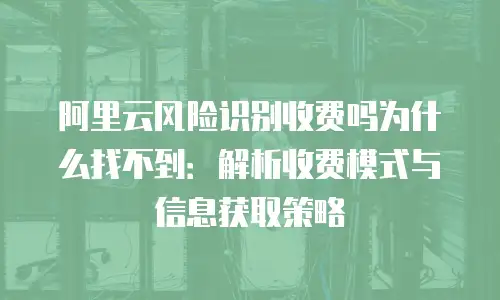 阿里云风险识别收费吗为什么找不到：解析收费模式与信息获取策略