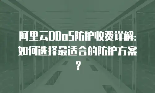 阿里云DDoS防护收费详解：如何选择最适合的防护方案？