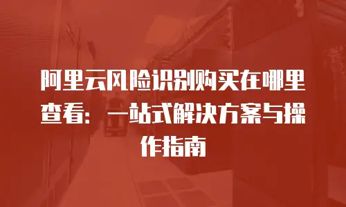 阿里云风险识别购买在哪里查看：一站式解决方案与操作指南