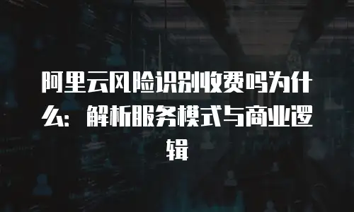 阿里云风险识别收费吗为什么：解析服务模式与商业逻辑