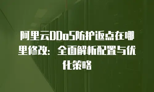 阿里云DDoS防护返点在哪里修改：全面解析配置与优化策略