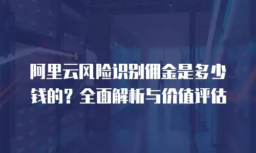 阿里云风险识别佣金是多少钱的？全面解析与价值评估