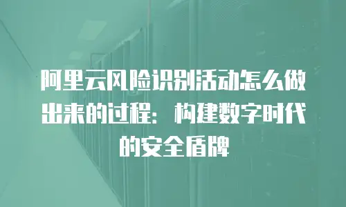 阿里云风险识别活动怎么做出来的过程：构建数字时代的安全盾牌