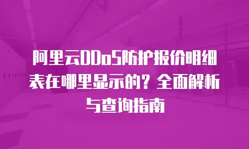 阿里云DDoS防护报价明细表在哪里显示的？全面解析与查询指南