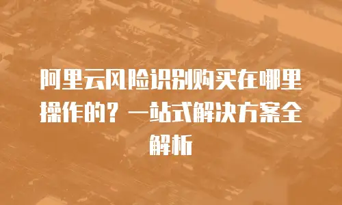 阿里云风险识别购买在哪里操作的？一站式解决方案全解析