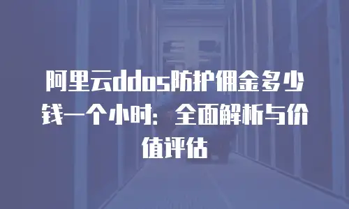 阿里云ddos防护佣金多少钱一个小时：全面解析与价值评估