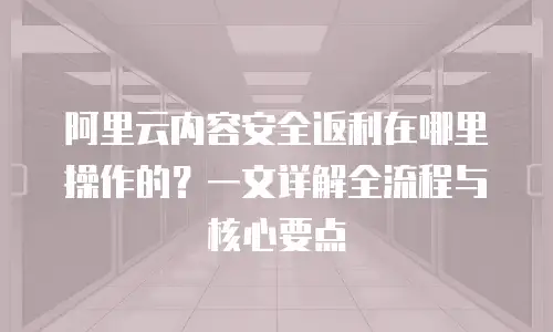 阿里云内容安全返利在哪里操作的？一文详解全流程与核心要点
