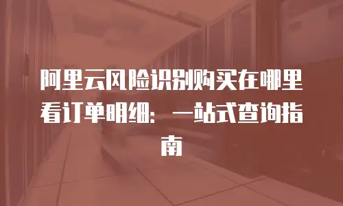 阿里云风险识别购买在哪里看订单明细：一站式查询指南