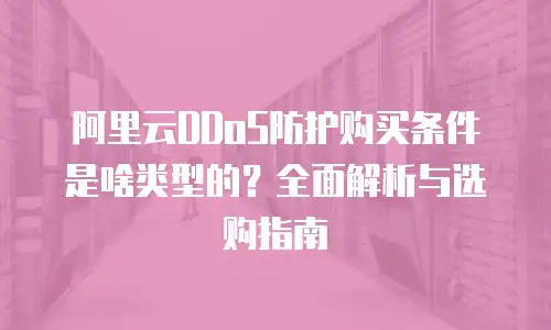 阿里云DDoS防护购买条件是啥类型的？全面解析与选购指南