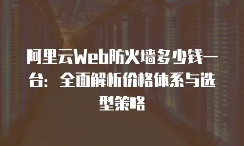 阿里云Web防火墙多少钱一台：全面解析价格体系与选型策略