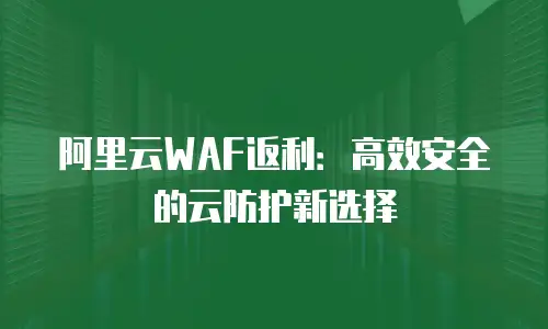 阿里云WAF返利：高效安全的云防护新选择